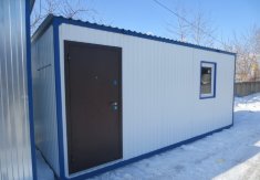 Вагончик белый с металлической дверью, отделка ДВП, под офис Вагончик белый с металлической дверью, отделка ДВП, под офис